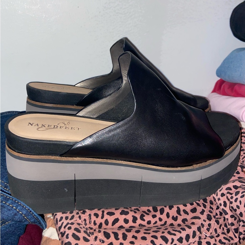 Naked Feet Leather Platform Sandals